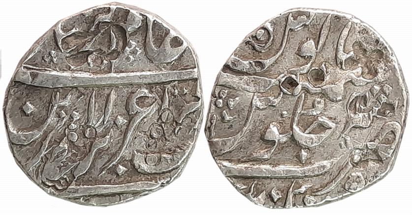 Mulher- Aurangnagar, Silver Rupee, 11.31g, “Sahib-i-qiran” couplet, in the name of Alamgir