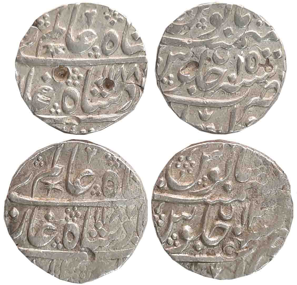 Nizam Ali Khan, Silver Rupees (2), 11.26g, 11.25g, Daulatabad Mint, in the name of Shah Al