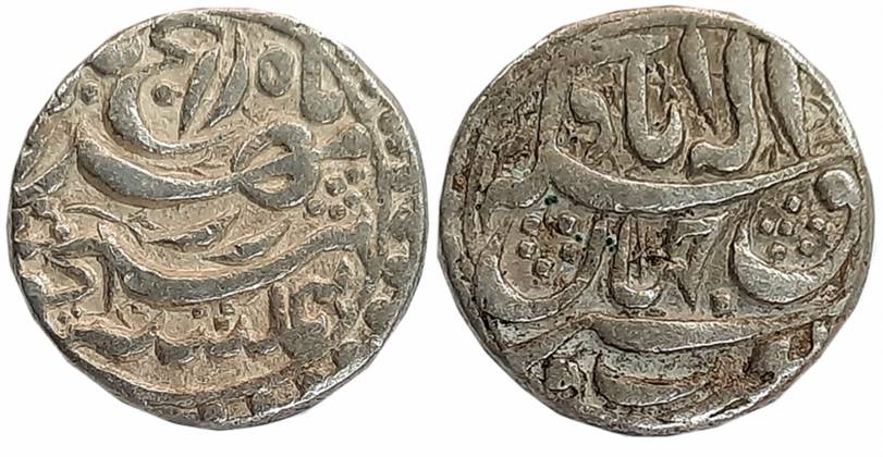 Akbar, Silver Rupee, 11.36g, “So called rebellion issue”, Allahabad Mint (KM# 97.1). Very 