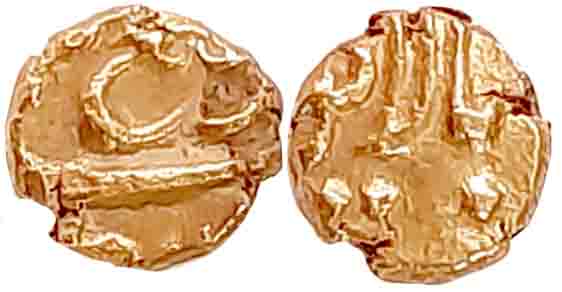 Rafi ud Darjat, Gold 1/2 Fanam, 0.37g, Balapur Mint (Not listed in KM). Extremely fine, ex