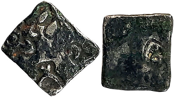 Punch Marked, Attributed to Pandaya Janapada, Silver Karshapana, 0.97g, Obv: Five symbols 