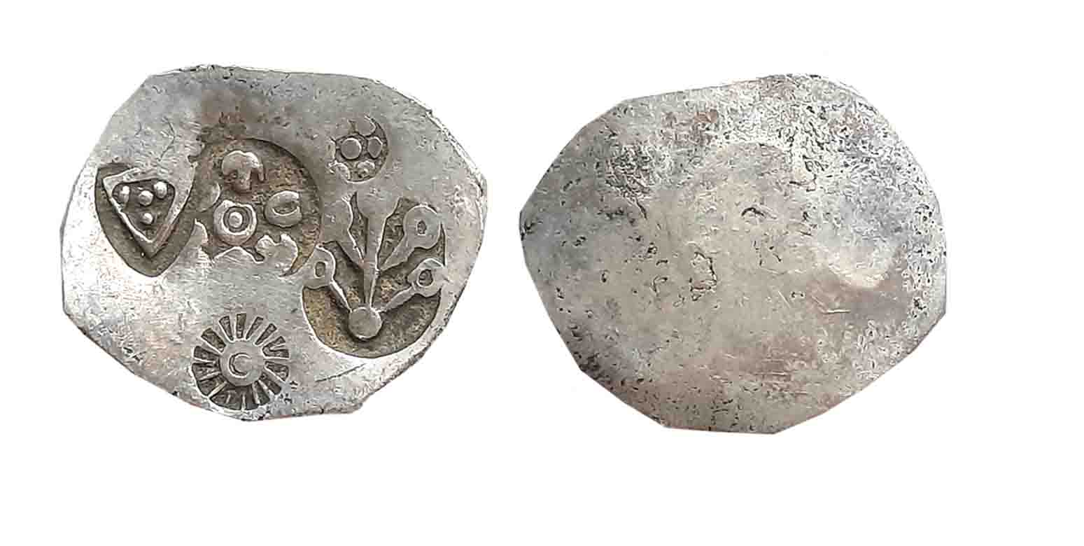 Punch Marked, Attributed to Magadha Janapada, Silver 1/2 Shatamana? – Vimshatika, “Series 