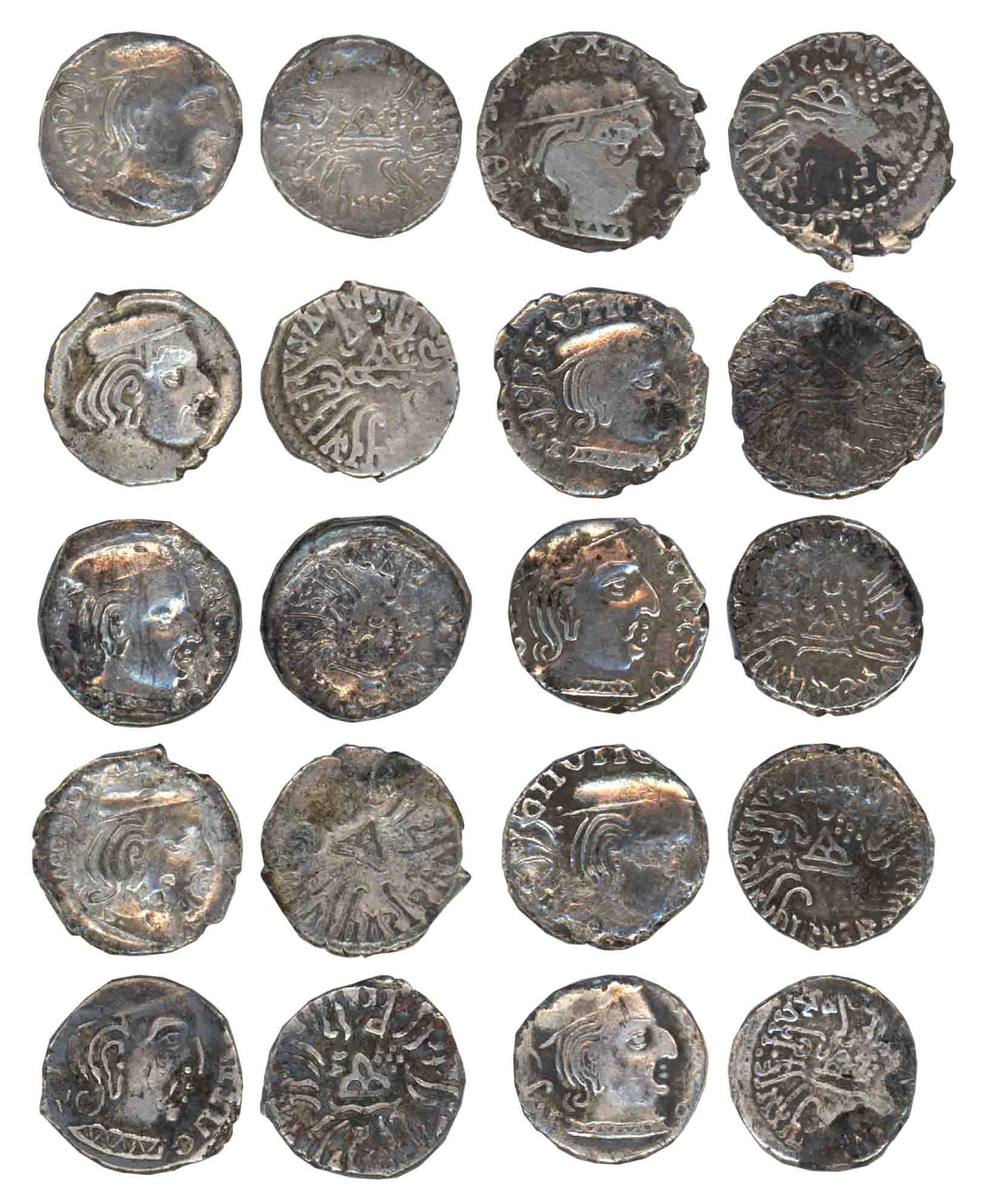 Western Kshatrapas, Silver Drachmas (10), various kings and types. Very fine to very fine+