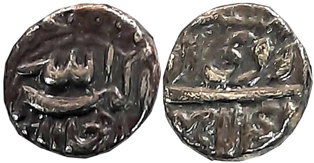 Akbar, Silver 1/10 Rupee, 1.08g, “Jalalahu” type, Lahore Mint, Ilahi Month Ardibihisht, Ye