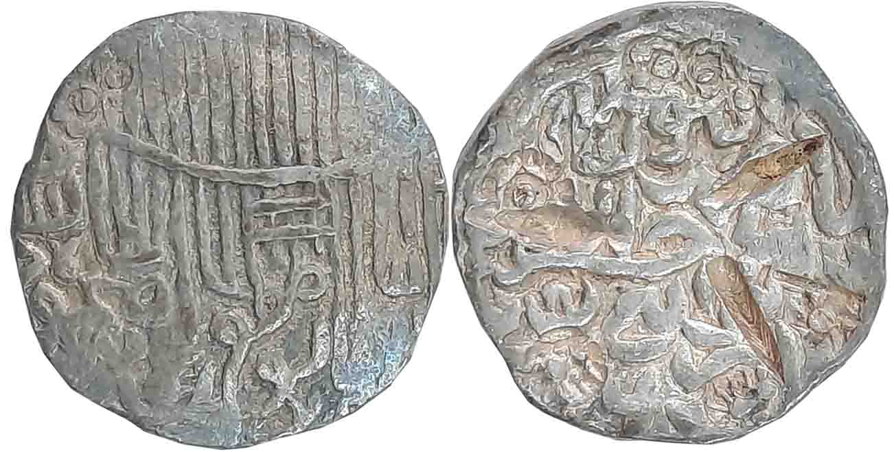 Nasir al din Mahmud Shah III, Silver Tanka, 10.55g, “Tughra” type. Usual chopped marks. Ve