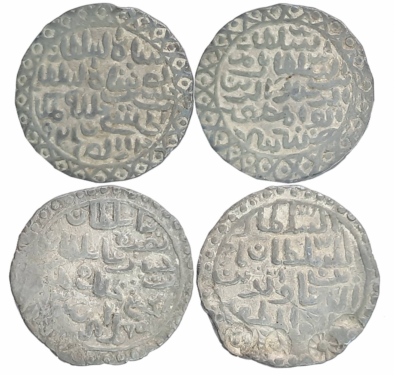 Nasir al din Nusrat Shah, Silver Tanka (2), 10.66g, 10.42g, Husainabad Mint, AH 925, both 