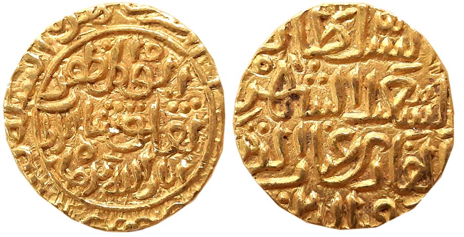 Muhammad bin Tughluq, Gold Tanka, 10.98g, “al-sa’id” type, Shahr Tughluqabad Mint, Obv: “a