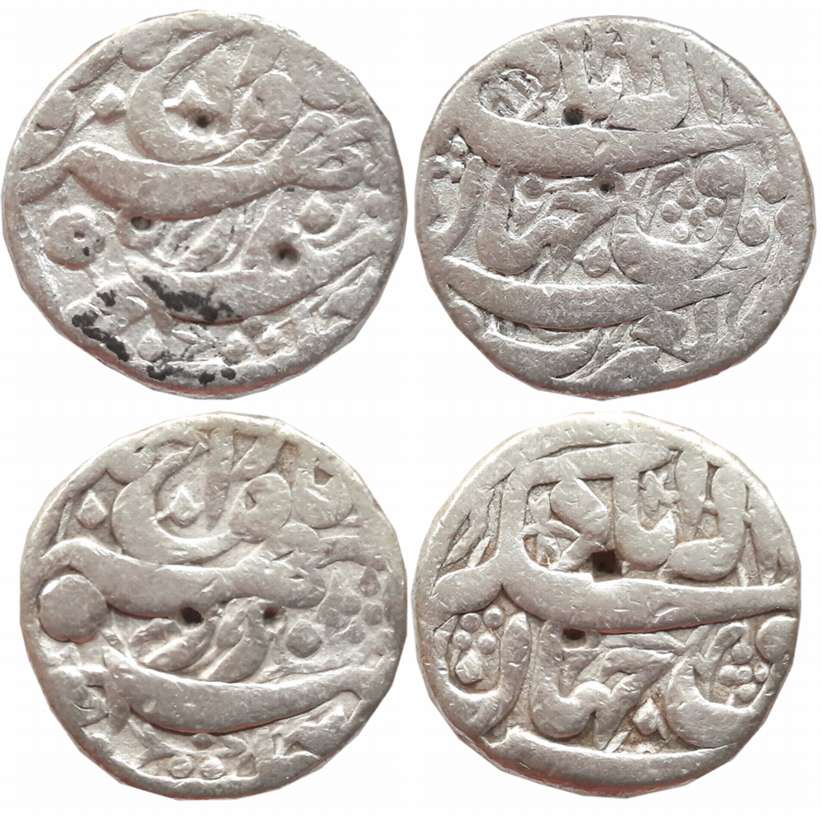 Akbar, Silver Rupees (2), 11.14g, 10.85g, “So called rebellion issue”, Allahabad Mint (KM#