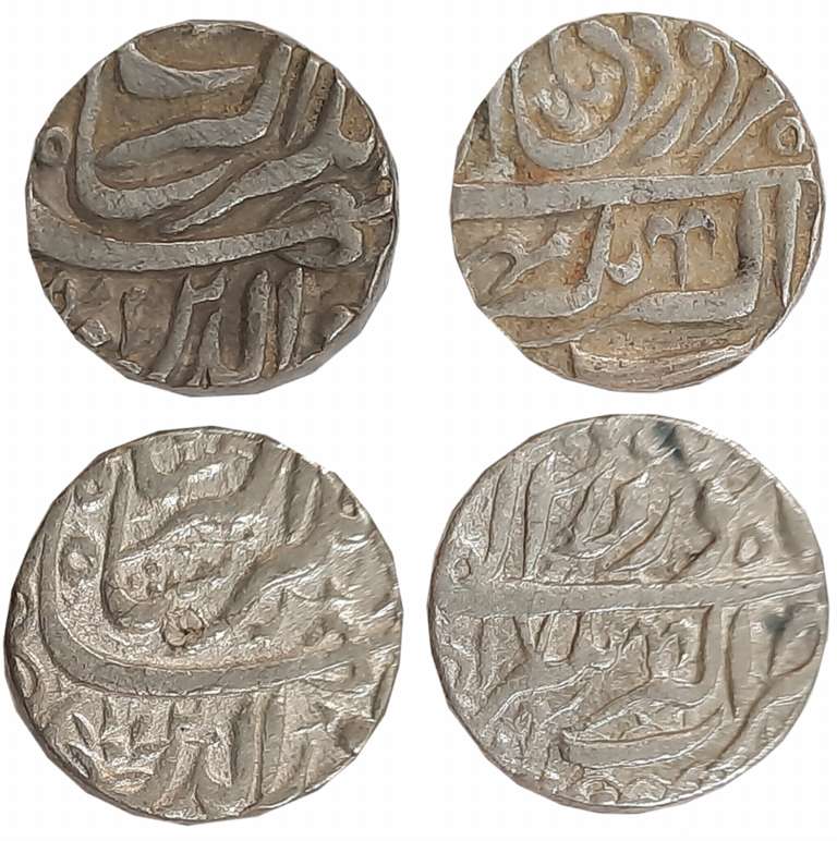 Jahangir, Silver Rupees (2), 11.42g, 11.26g, “Nur ud din” type, Akbarnagar Mint, Ilahi Mon