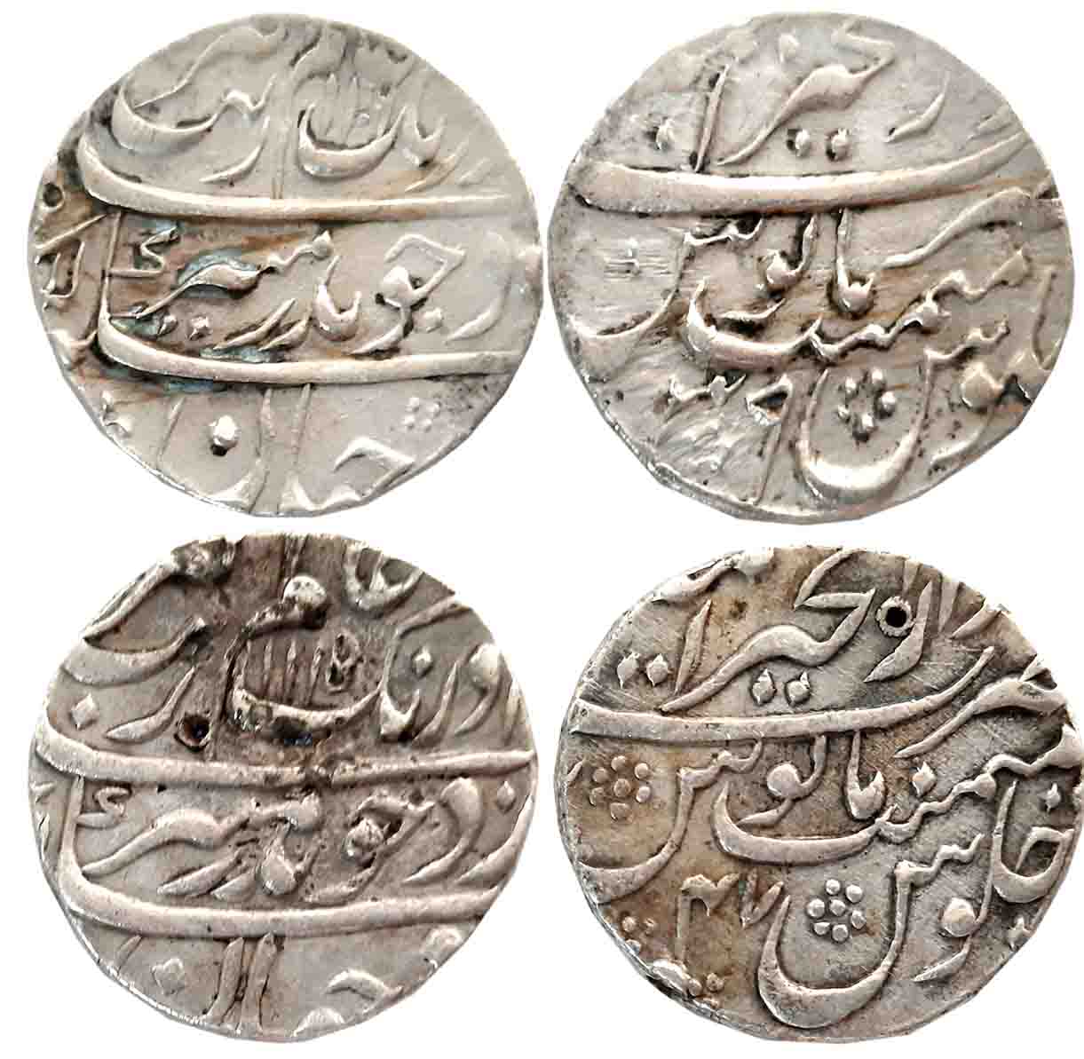 Aurangzeb, Silver Rupees (2), 11.47g, 11.39g, Dar ul Khair Ajmer Mint, AH 1106/ RY 39, AH 