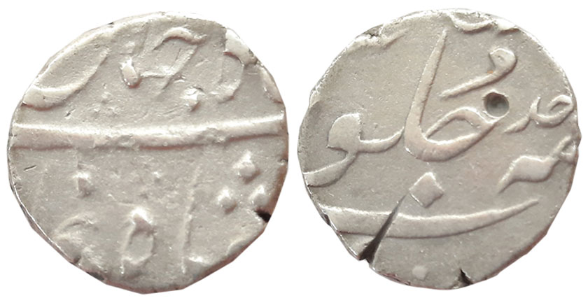 Shah Jahan III, Silver 1/2 Rupee, 5.64g, Surat Mint, RY Ahad (KM# 470.3). Very fine, rare.