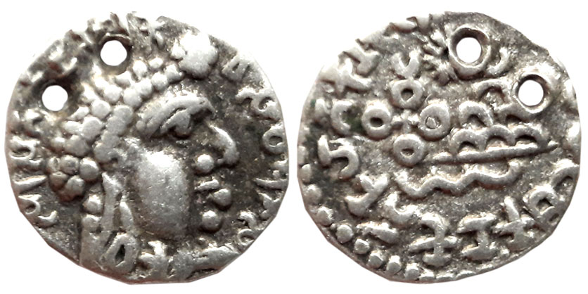 Satavahanas, Vasithiputra Siri Satakani, Silver Drachma, 2.19g, “Portrait” type, Obv: Bust