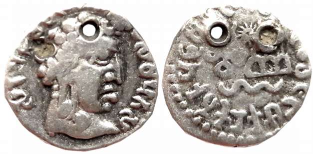 Satvahanas, Vasithiputra Siri Pulumavis, Silver Drachma, 2.39g, “Portrait” type, Obv: Bust
