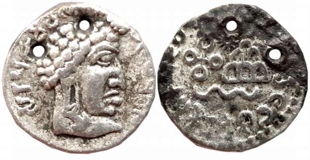 Satvahanas, Vasithiputra Siri Pulumavis, Silver Drachma, 2.40g, Portrait type, Obv: Bust w