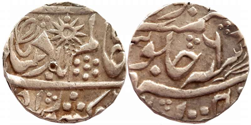 Silver Rupee, 11.29g, in the name of Shah Alam II, RY 6 (KM# 15.1). Very fine.