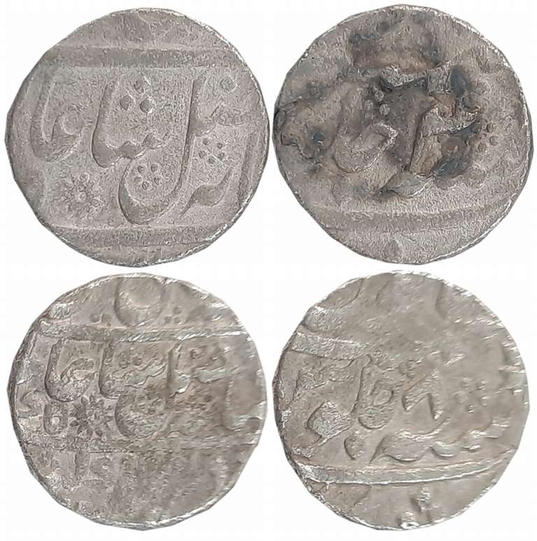 Murshidabad, Silver Rupees (2), 11.37g, 11.19g, in the name of Shah Alam II, RY 4 & AH 118