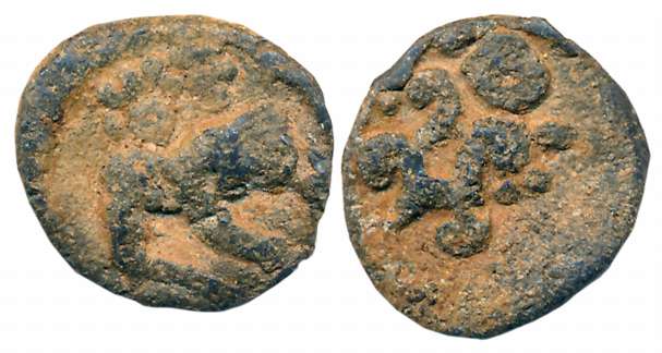 Anonymous, Lead, 3.22g, “Elephant” type, Obv: Elephant to left, Rev: Srivatsa in doted squ