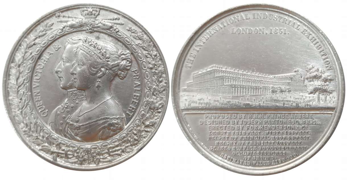 Victoria and Albert Medal- Whtie Metal, 38.35g, Commemorate the International Exhibition, 