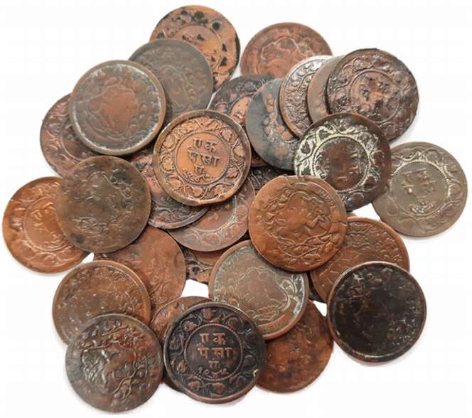 Ratlam, Ranjit Singh, Copper Paisa (30), VS 1947, “Hanuman” type. Fine to very fine. 30 co