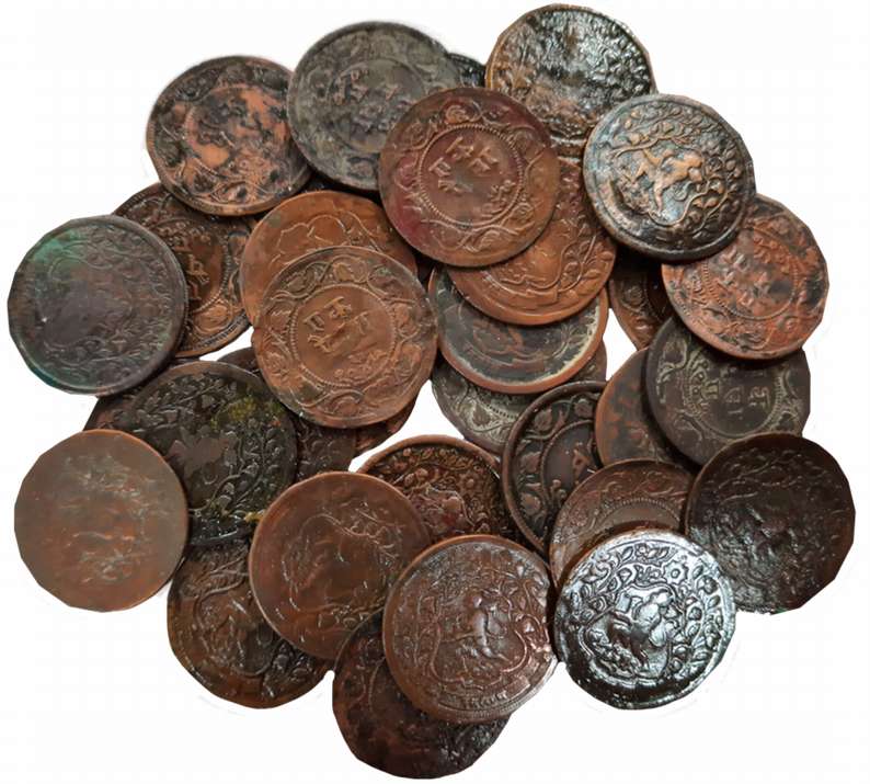 Ratlam, Ranjit Singh, Copper Paisa (32), VS 1947, “Hanuman” type. Fine to very fine. 32 co