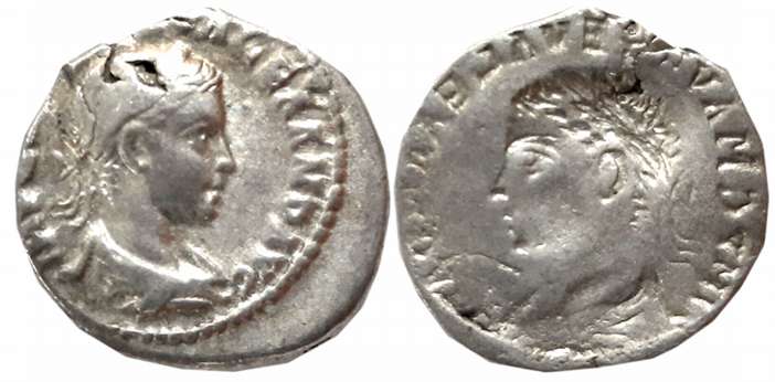 Roman, Silver Denarius, 2.53g, Error Lakhi. Very fine, very rare.