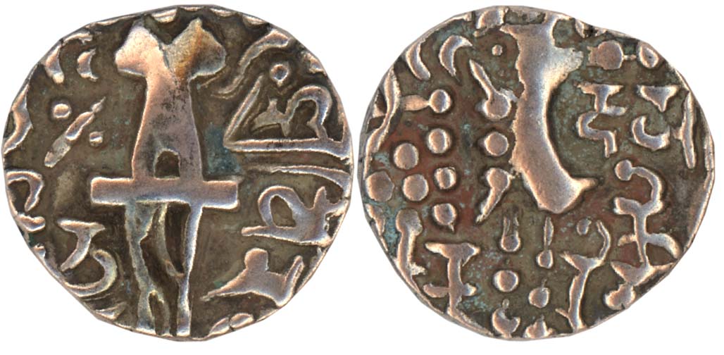 Karkotakas of Kashmir, Vigrahatunga, Debased Gold Dinar, 7.76g, Obv: Crude representation 