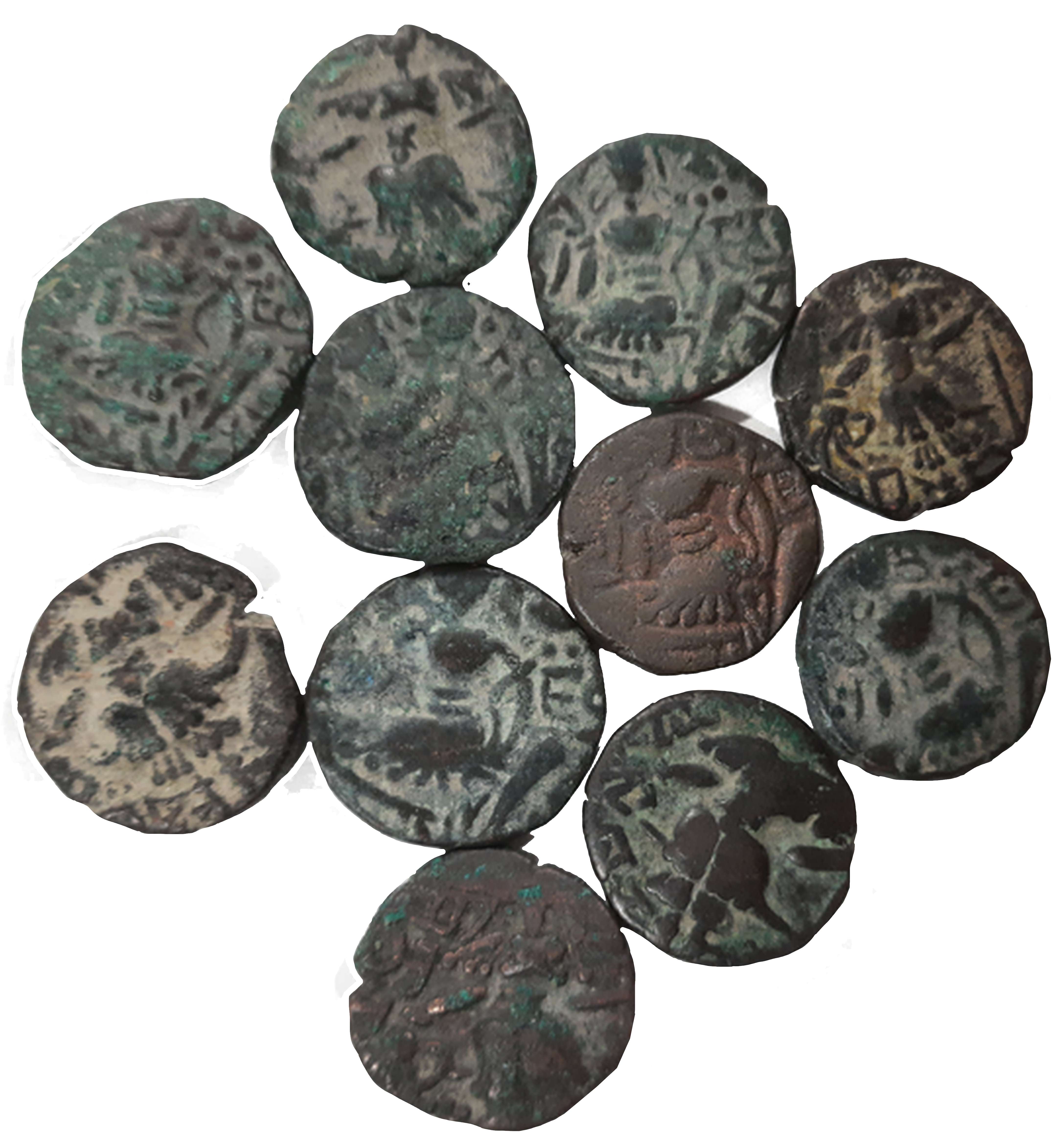 Hindu coins of Kashmir, Hunas, Tormana, Copper (11), Obv: King standing to left, Rev: Godd