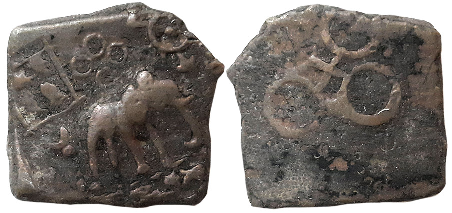 Post Mauryan, Malwa Ujjain region, Die struck Copper, 4.73g, Obv: Elephant facing right, s