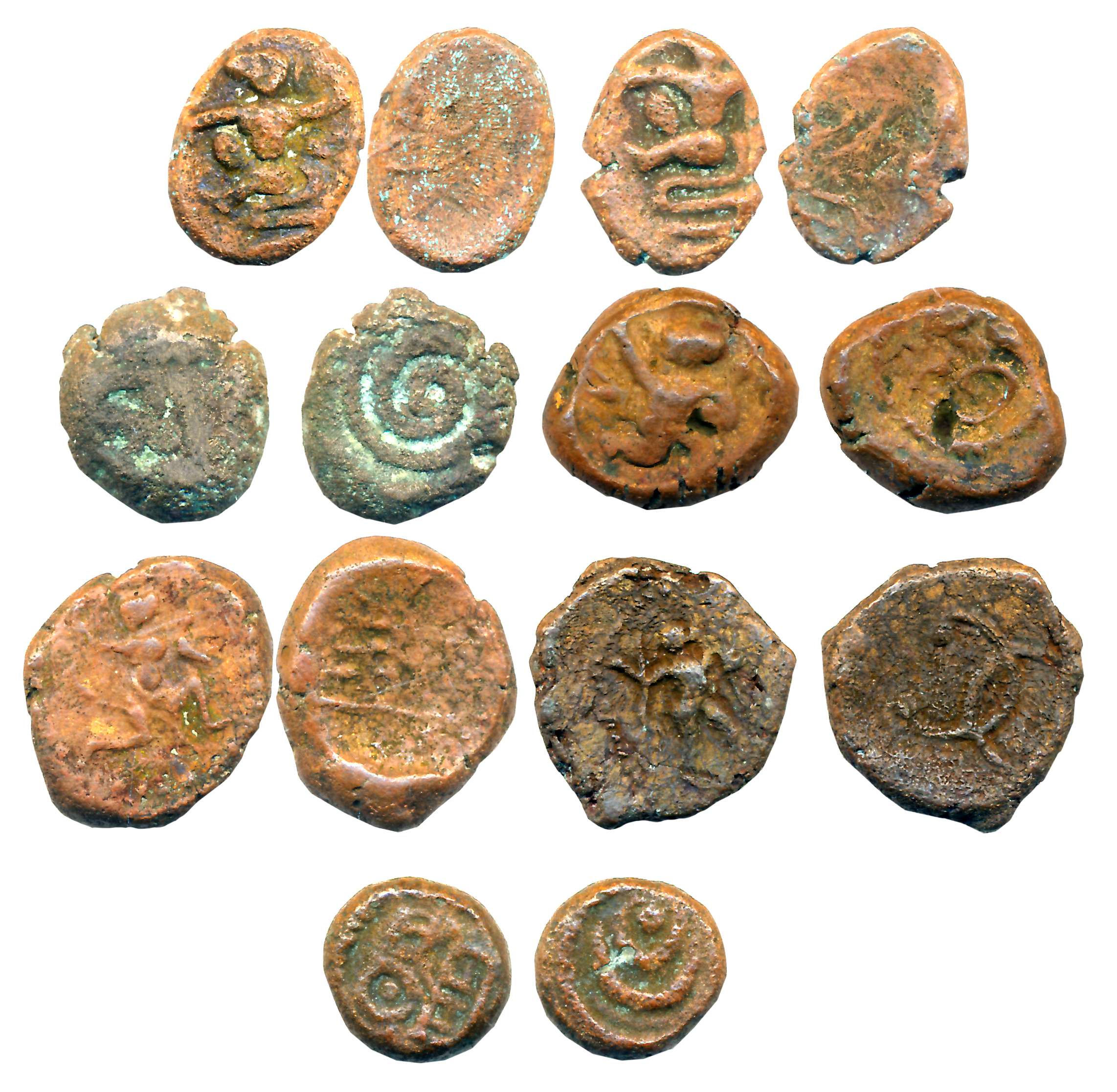 Nayakas, Copper (7), various types. Very fine. 7 coins.