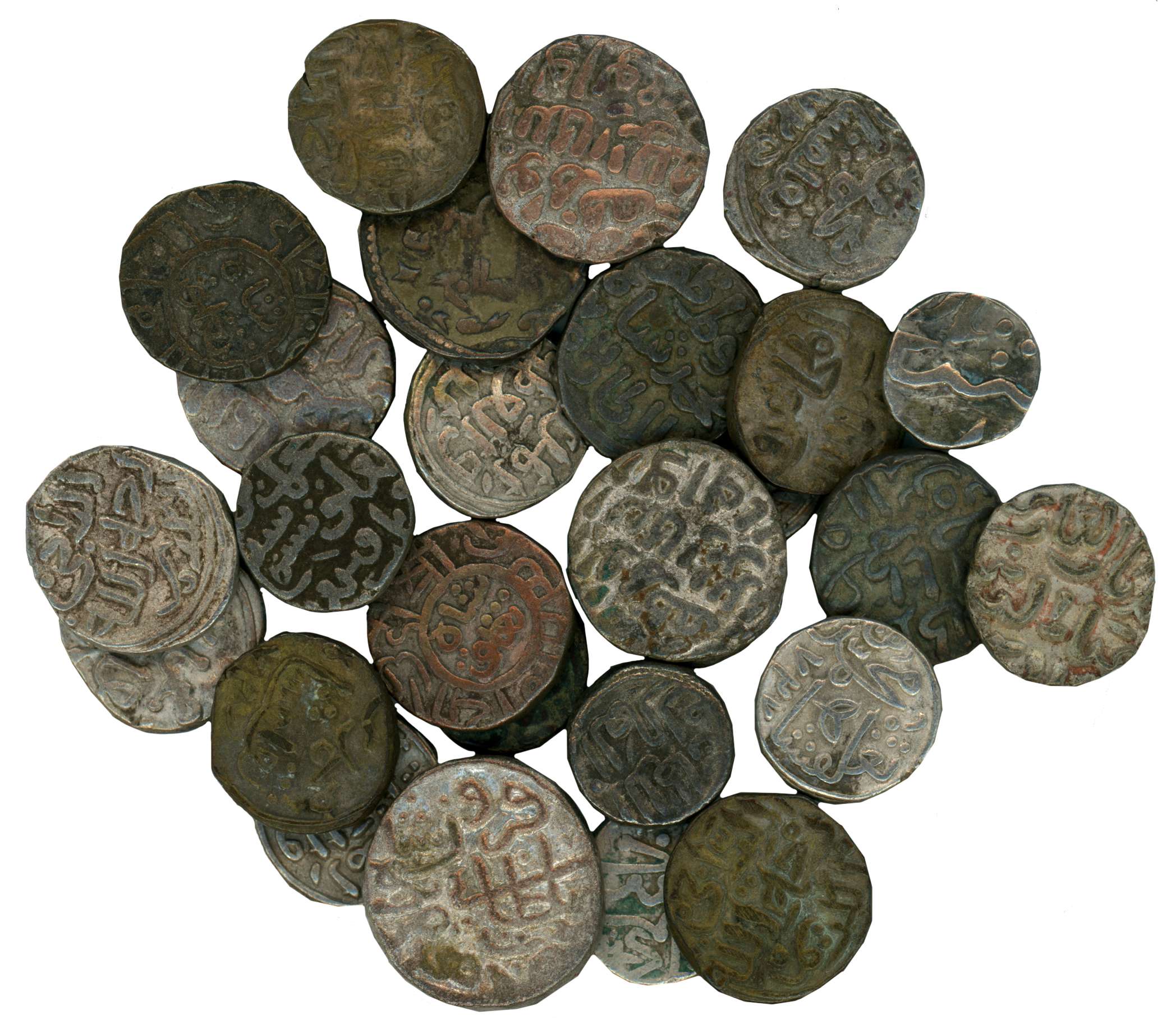 Billon (28), Mostly of Tughluq Shah, different varieties and types. Very fine to very fine