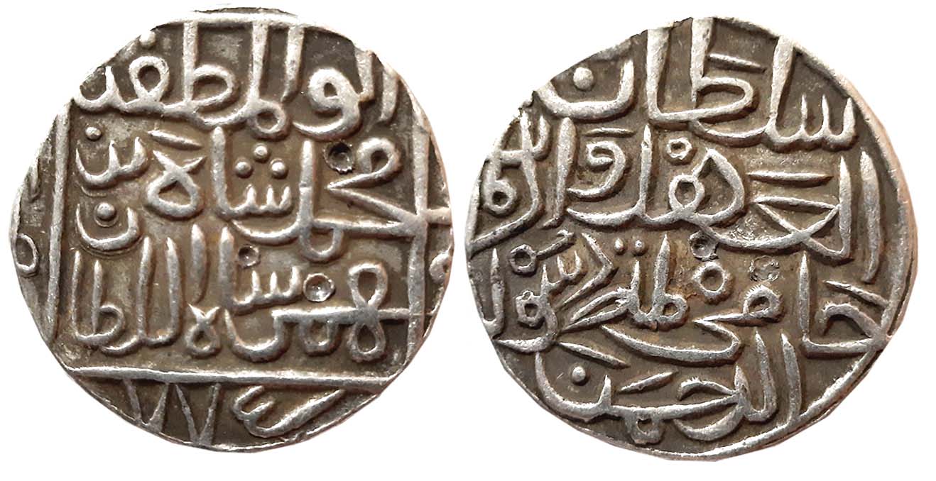 Muhammad Shah I, Silver Tanka, 10.92g, Hadrat Ahsanabad Mint, AH 775 (G&amp;G# BH27). Extr