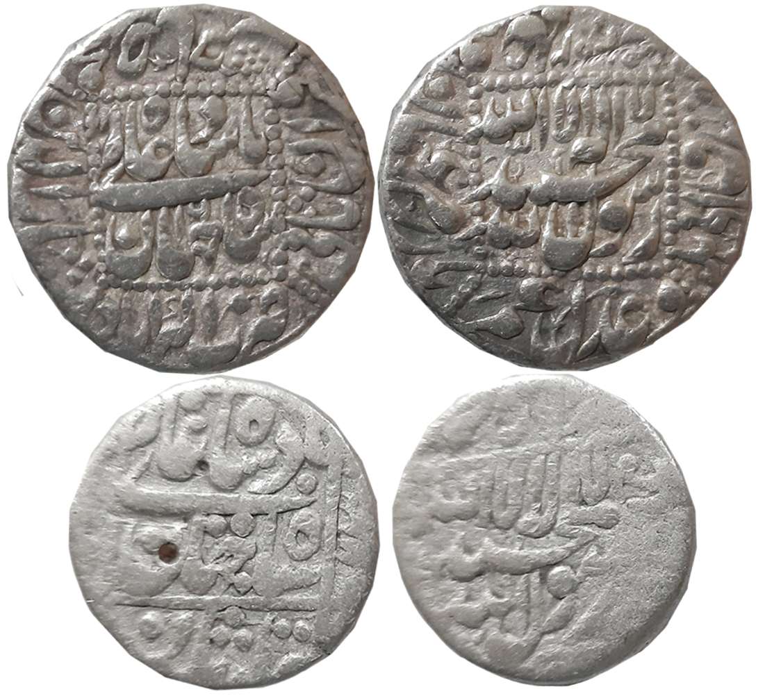 Shah Jahan, Silver (2), Rupee, 11.36, Akbarabad Mint, AH 1052/ RY 16 (KM# 235.3) & 1/2 Rup