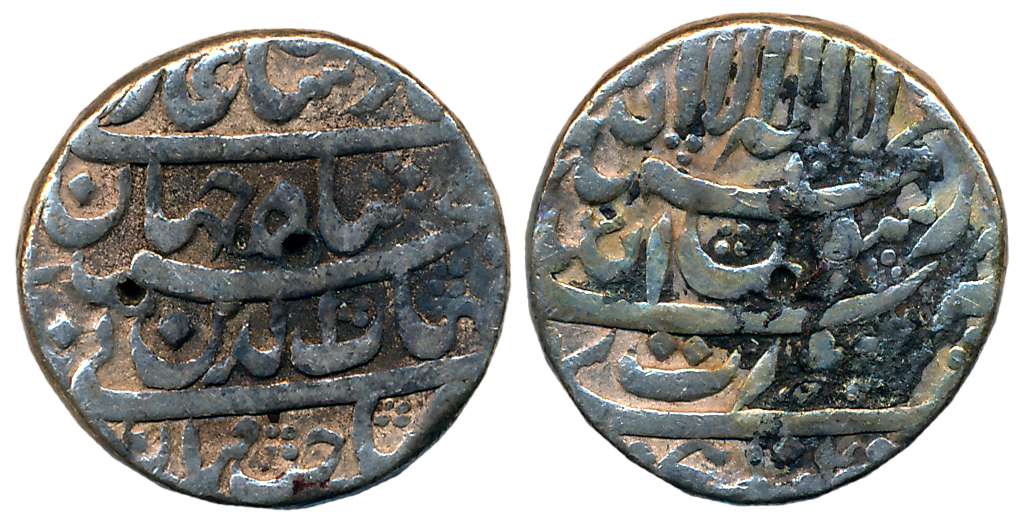 Shah Jahan, Silver Rupee, 11.32g, “Four Line Legend” type, Surat Mint, AH 104X (KM# 222.13