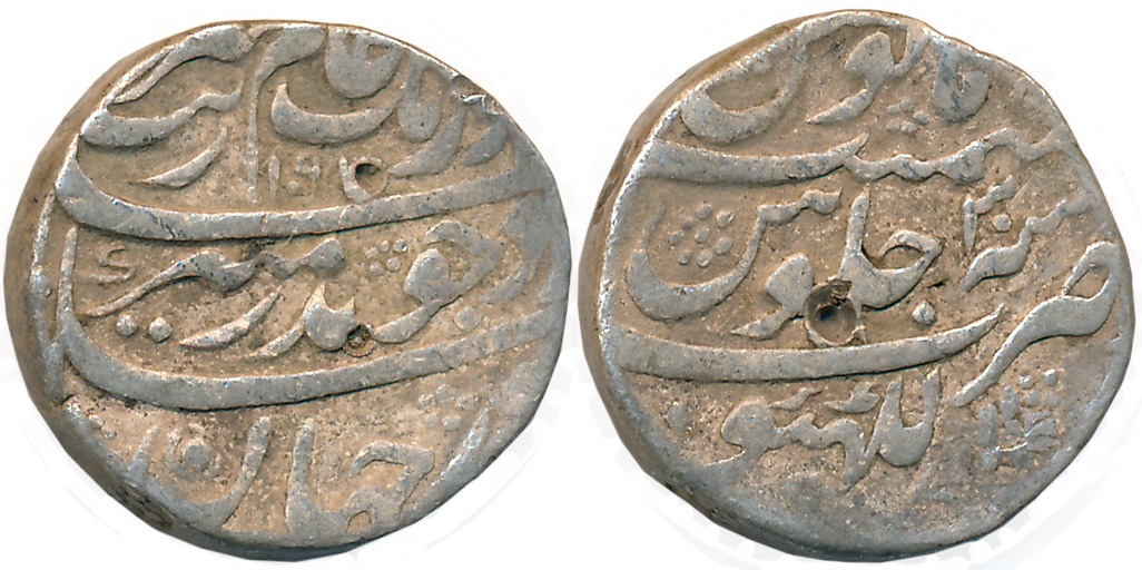 Aurangzeb, Silver Rupee, 11.26g, Lakhnau Mint, AH 1098/ RY 30 (KM# 300.54). Very fine, sca