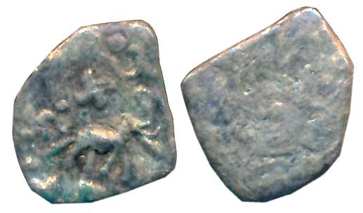 Punch Marked, Attributed to Saurashtra Janapada, Silver 1/4 Karshapana, 0.58g, Uniface, El