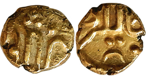 Alamgir II, Gold Fanam, 0.37g, Balapur Mint (KM# A468.1). About extremely fine.