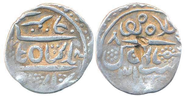 Ratan Singh, Silver Rupee, 11.24g, in the name of Muhammad Akbar II, RY 31 (KM# 32). Die c