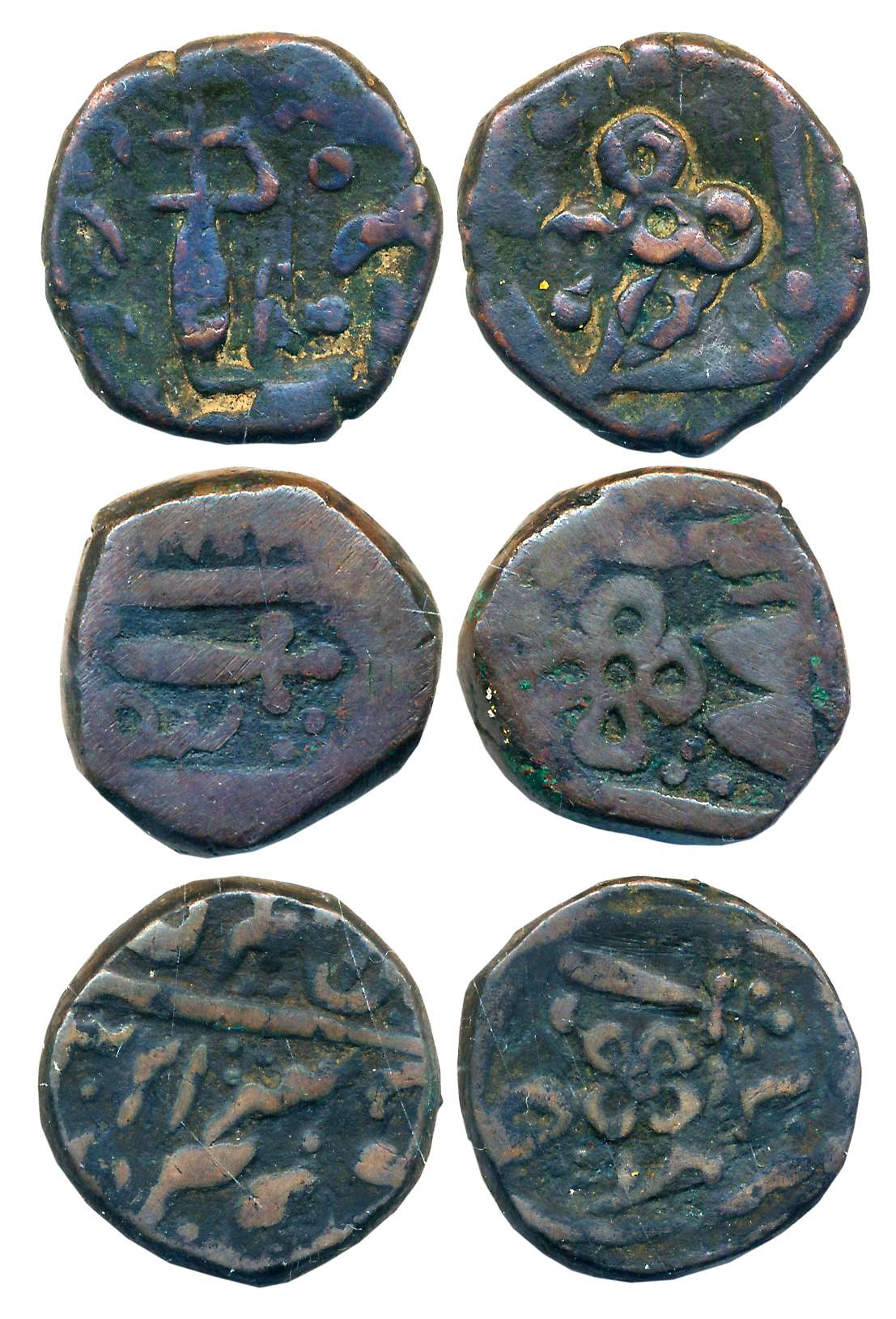Copper (3), 15.15g, 13.84g, 10.47g, in the name of Shah Alam II. Very fine. 3 coins.