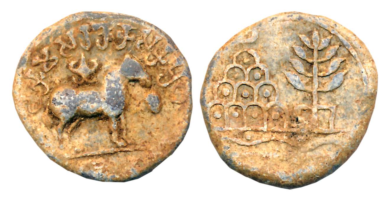 Hiranyakas- as kings, Kosikiputa Kutura Khadakama, Lead, 14.70g, Obv: Horse standing facin