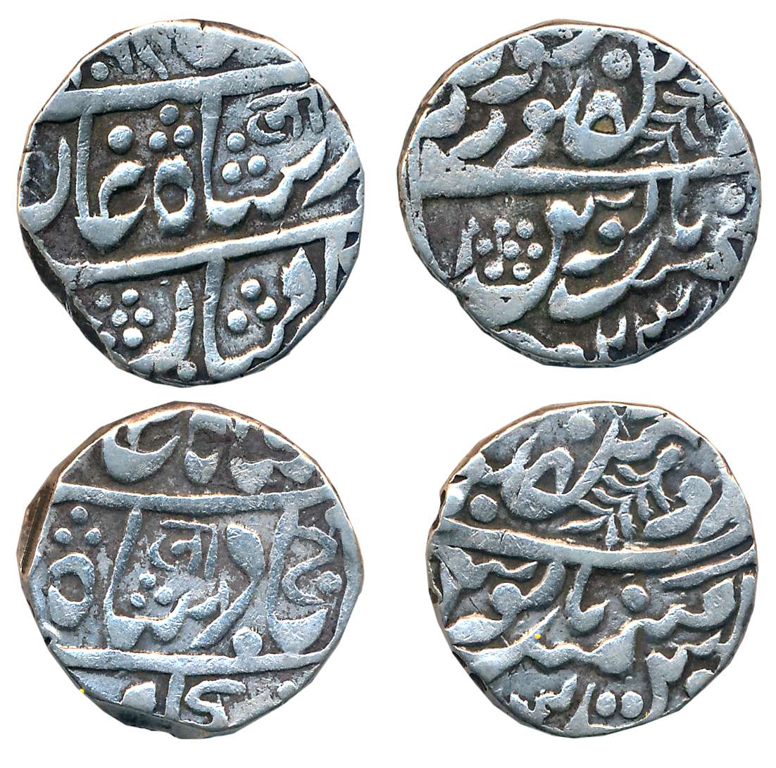 Silver Lululshahi Rupees (2), 11.30g, 11.34g, Sojat Mint, RY 23, in the name of Shah Alam 