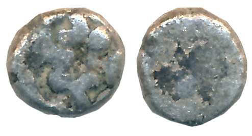 Ujjain region, Kshipra Rriver Basein, Silver Mashak, 0.17g, Uniface, Bold Shrivatsa symbol