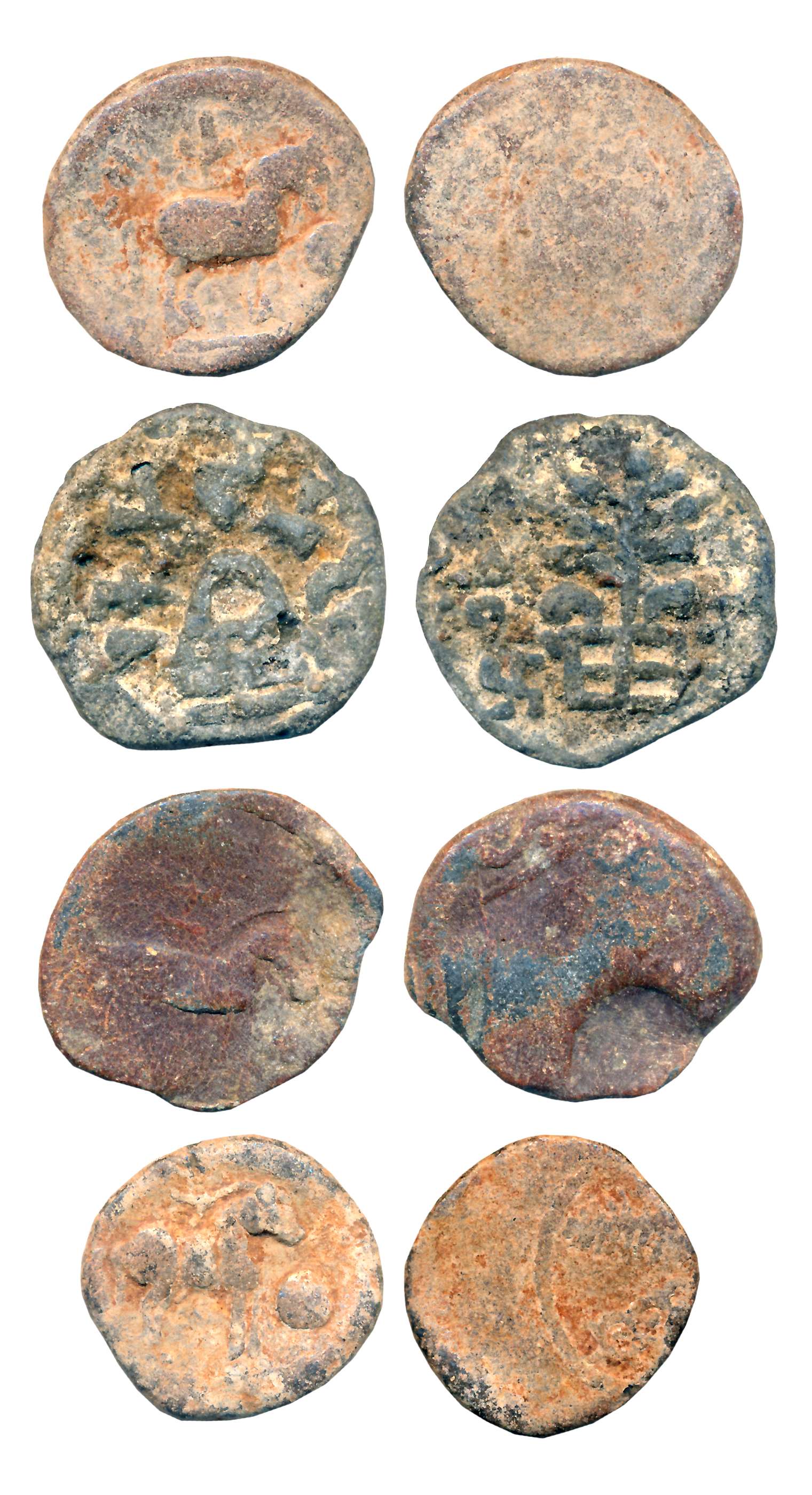Lead (4), 13.96g, 12.70g, 10.80g, 9.10g, Ishvaku, Anantapur Region, Obv: Horse standing to