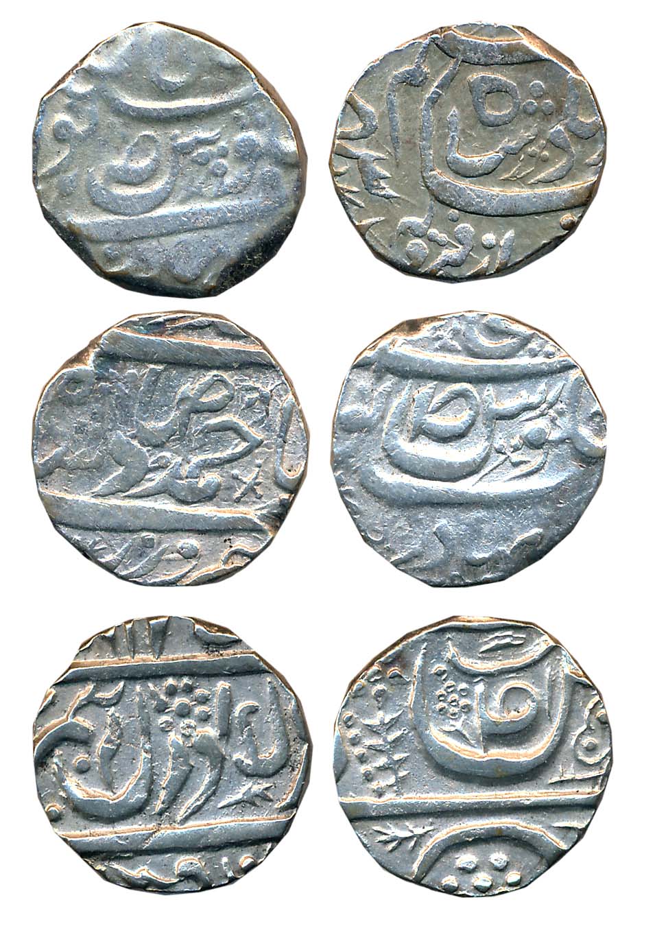 Silver Rupees (3),10.75g, 10.72g, 9.75g. Fine to very fine. 3 coins.