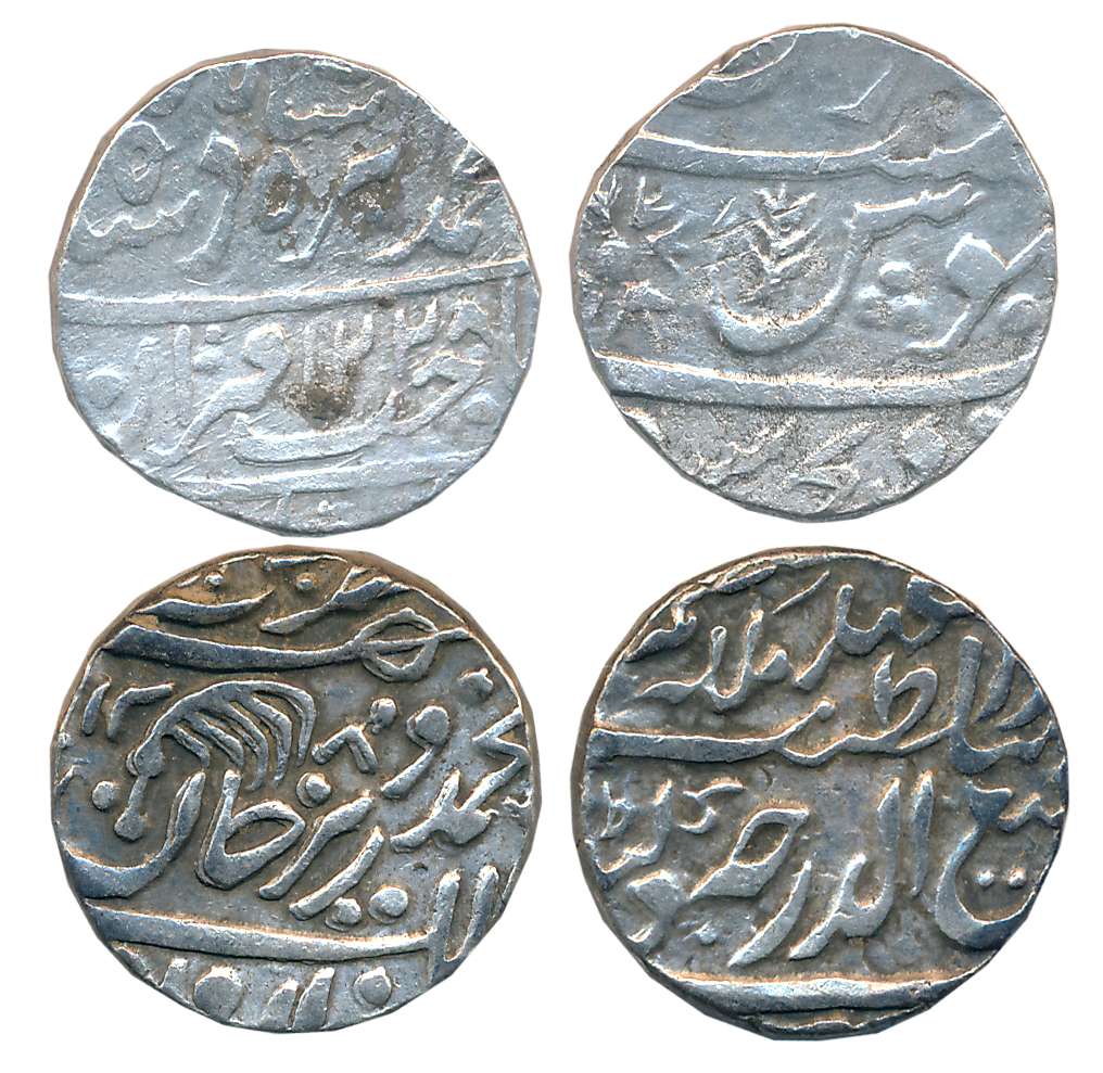 Silver Rupees (2), 11.34g, 10.98g, Sironj Mint, Amir Khan, AH 1228 (KM# C# 60) & Wazir Muh