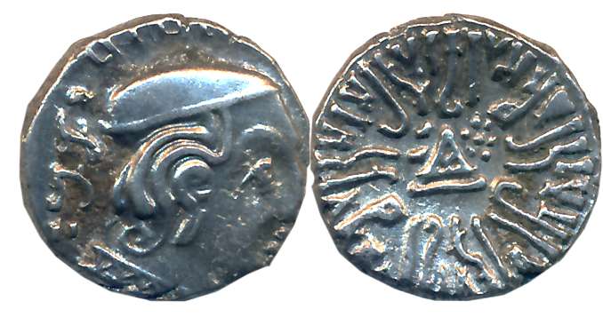 Western Kshatrapas, Swami Rudrasena III son of Swami Rudradaman II, Silver Drachma, 2.20g,
