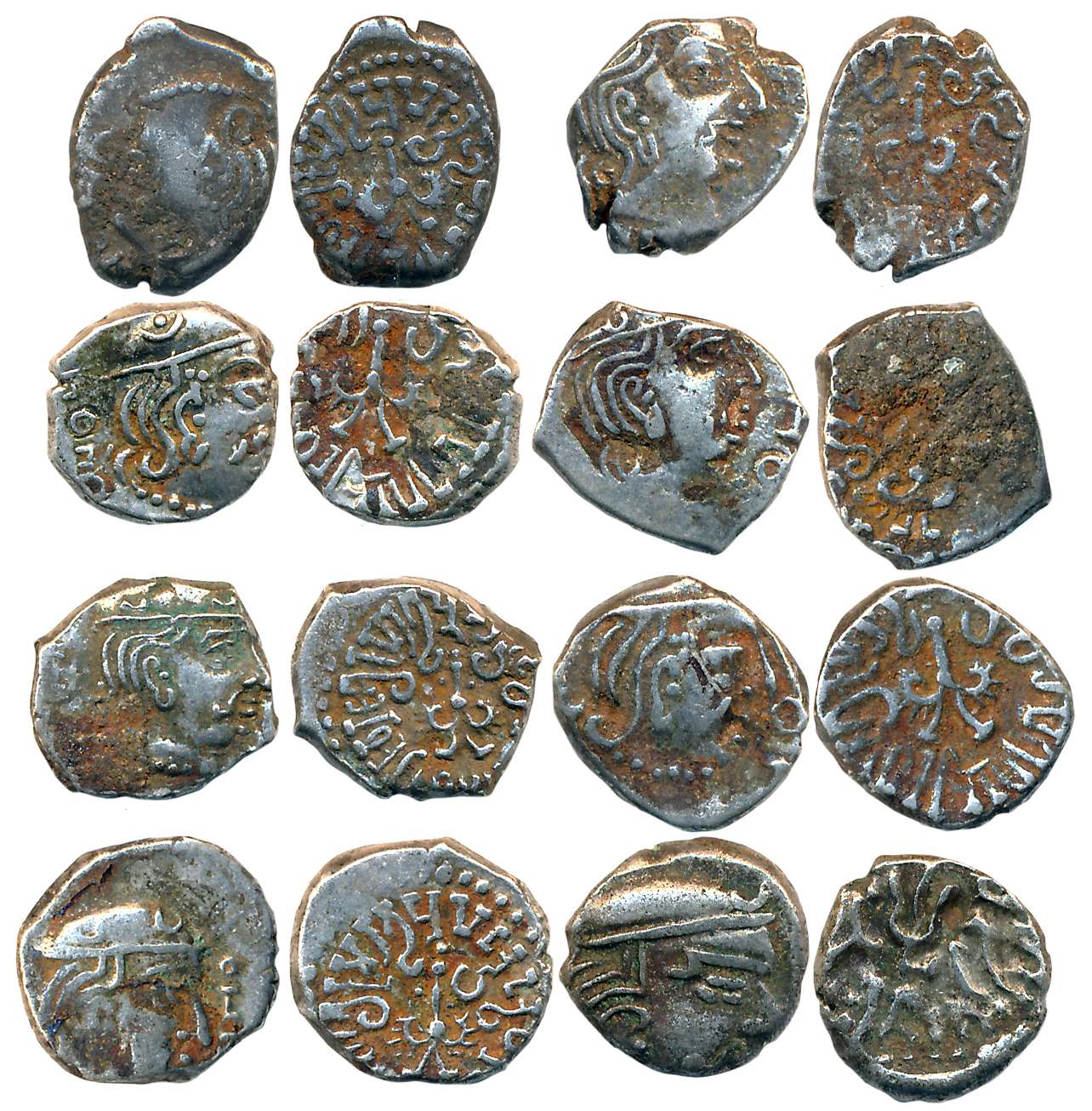 Guptas, Kumar Gupta I, Silver Drachma (8), Garuda” type, Obv: Bust of king facing right, R