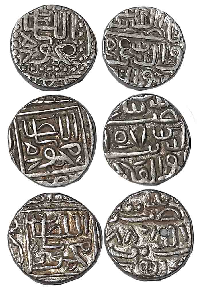 Nasir al din Mahmud I, Silver Tanka (3). 4.24g, 4.25g, 4.28g, Very fine. 3 coins.