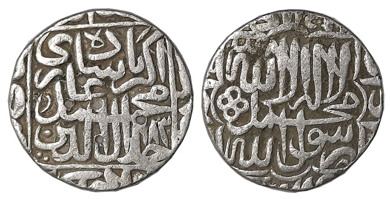 Akbar, Silver Rupee, 11.33g, “Kalima” type, Dar ul Khilafat Agra Mint, AH 983 (KM# 80.1A).