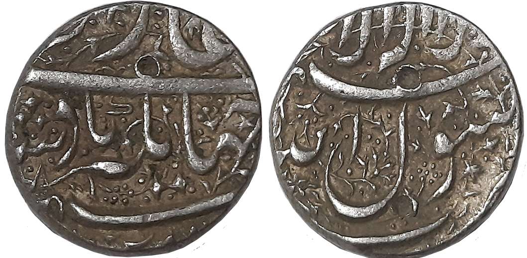Jahangir, Silver Rupee, 11.42g, “Kalima” type, Ahmadnagar Mint (KM# 141.1). Very fine+.