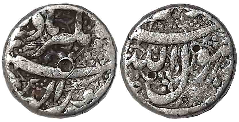 Jahangir Silver Rupee, 11.32g “Kalima” type Jalnapur Mint (KM# 141.6). Fine+.